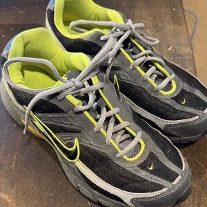 Nike Black and Lime Athletic Shoes